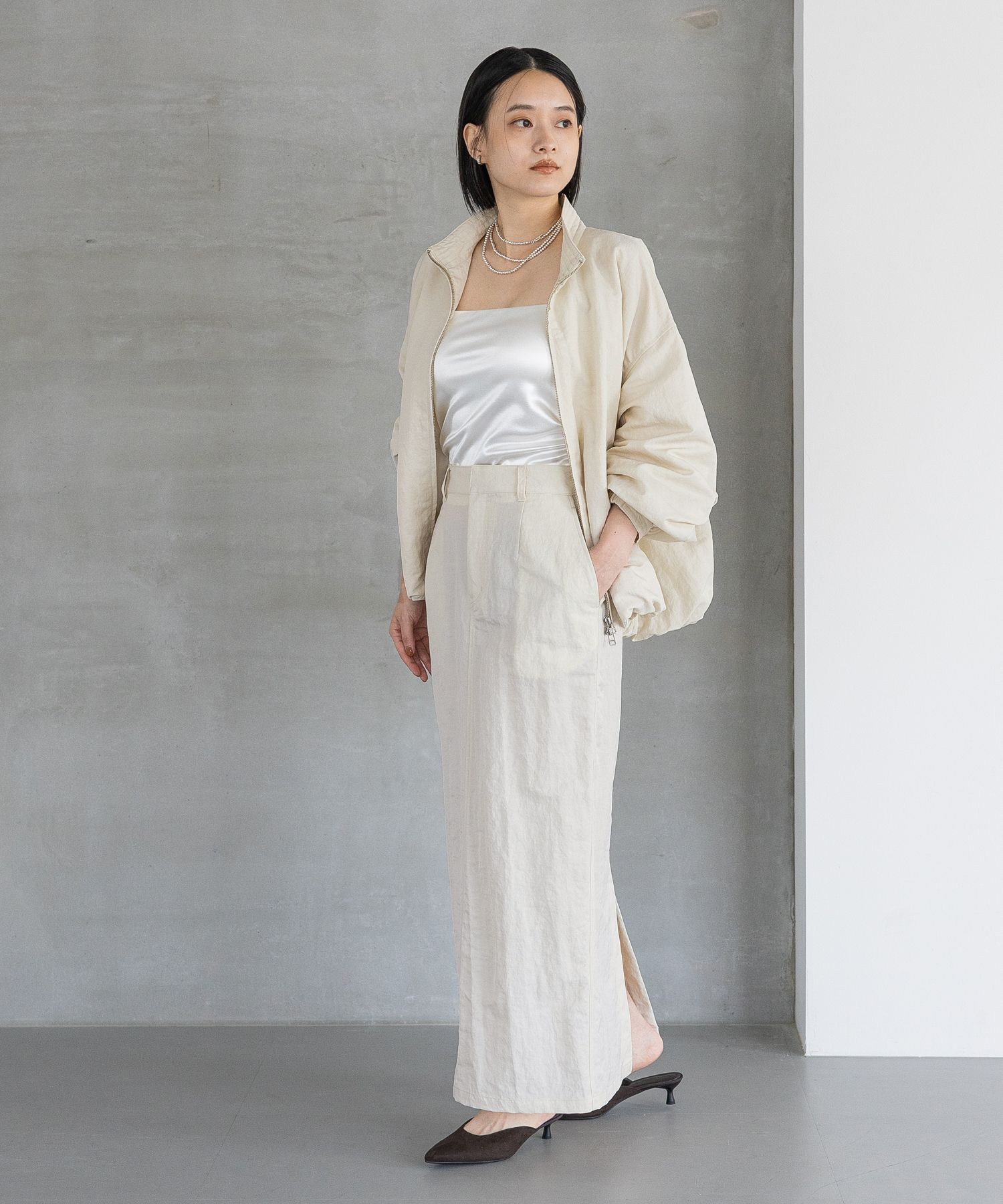 A part by 「【セットアップ対応】ナイロンタイトスカート」|スカート|