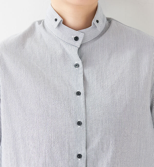 collex「＜手洗い可＞ウェーブストライプブラウス」|シャツ・ブラウス|