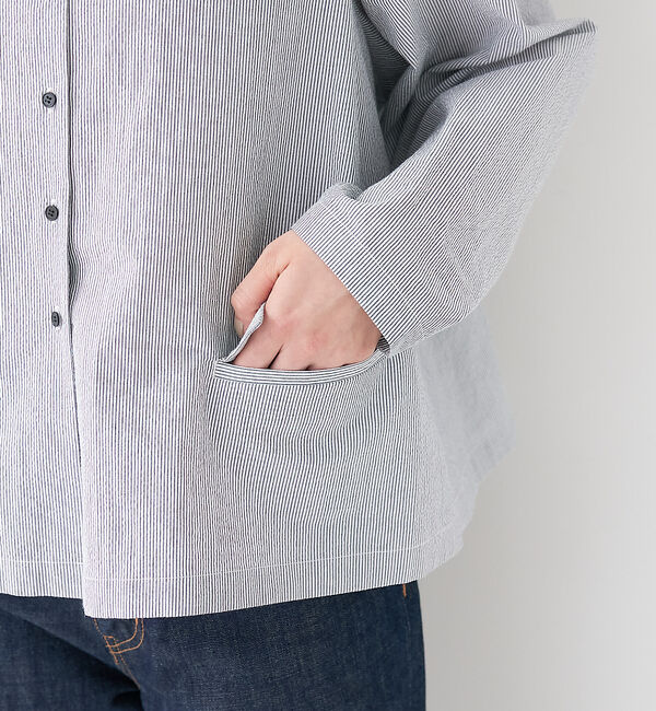 collex「＜手洗い可＞ウェーブストライプブラウス」|シャツ・ブラウス|