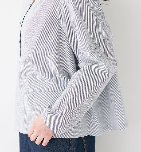 collex「＜手洗い可＞ウェーブストライプブラウス」|シャツ・ブラウス|