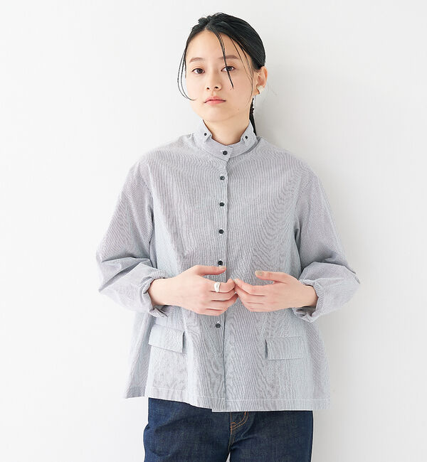 collex「＜手洗い可＞ウェーブストライプブラウス」|シャツ・ブラウス|