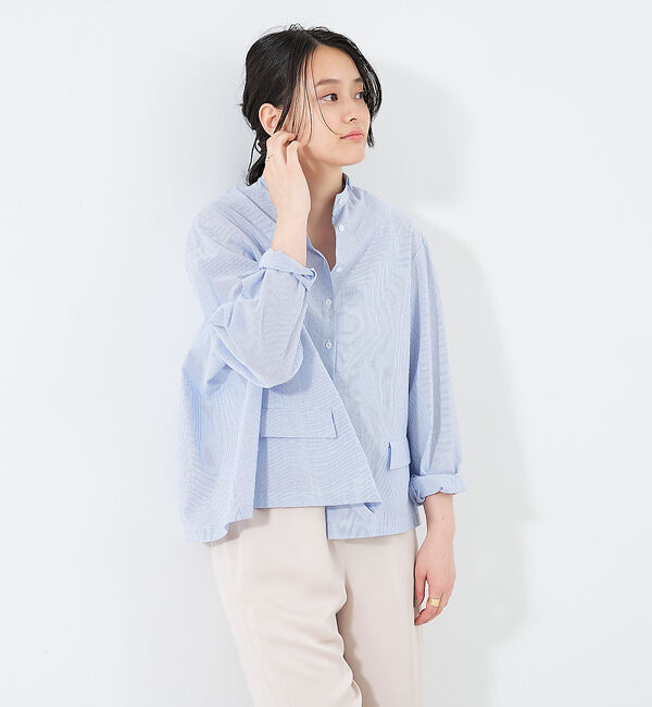collex「＜手洗い可＞ウェーブストライプブラウス」|シャツ・ブラウス|