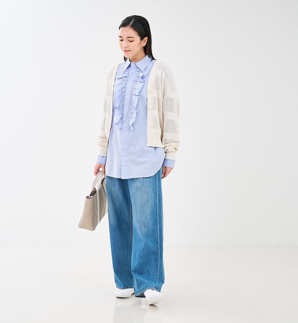 collex「レーシーボーダーVネックカーディガン」|カーディガン|