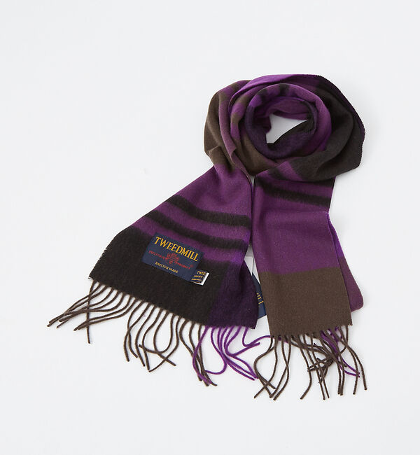 ABAHOUSE「【TWEED MILL/ツイードミル】ラムウールチェック柄ストール/ユニセックス」|マフラー|