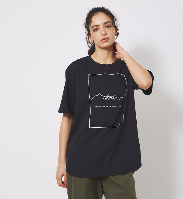 ABAHOUSE「【NANGA/ナンガ】DRY MIX FRAME LOGO T/ドライミックス/」|Tシャツ・カットソー|ブラック