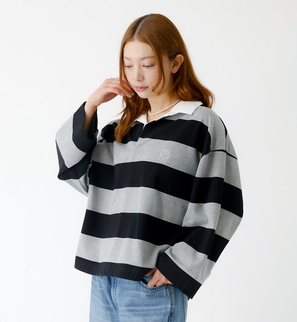 Rouge vif「【PARROTT CANVAS/パロットキャンバス】クロップド ワイド ラガーシ」|Tシャツ・カットソー|