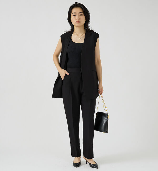 Rouge vif「【セットアップ2点セット】ダブルクロス ジレ&times;パンツ」|ダウンベスト・ベスト|