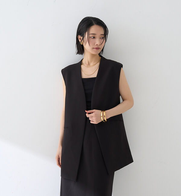 Rouge vif「【セットアップ2点セット】ダブルクロス ジレ&times;パンツ」|ダウンベスト・ベスト|