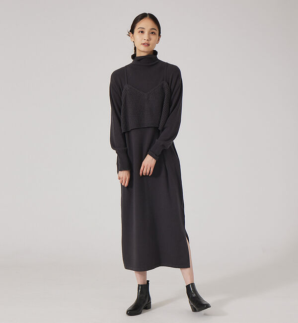 qualite「レイヤードニットワンピース」|ワンピース|