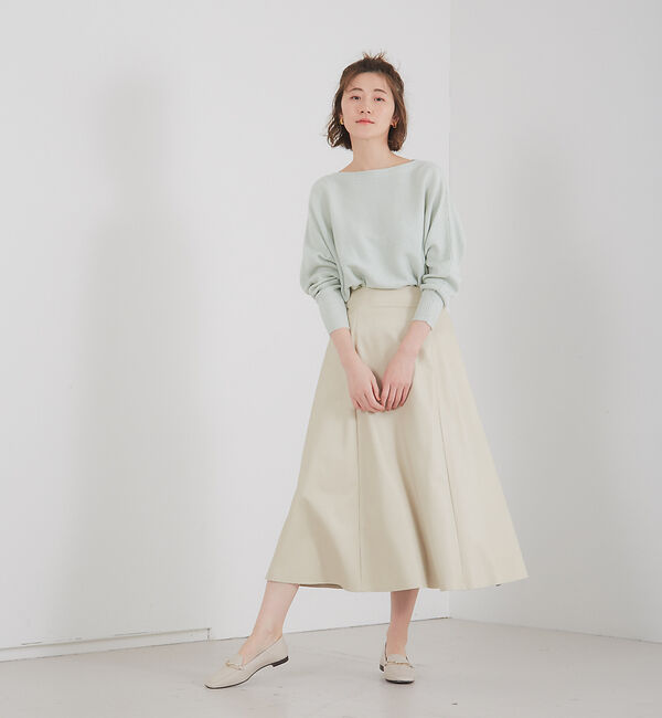 abahouse mavie「フェイクレザーフレアスカート」|スカート|