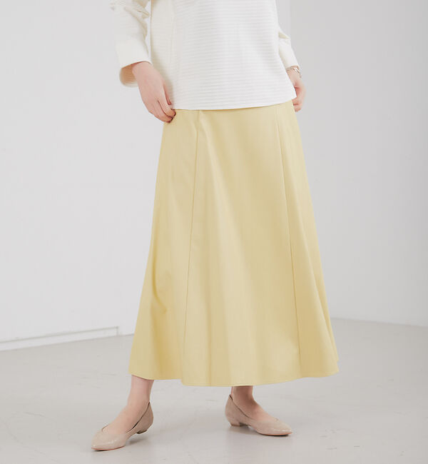 abahouse mavie「フェイクレザーフレアスカート」|スカート|レモン