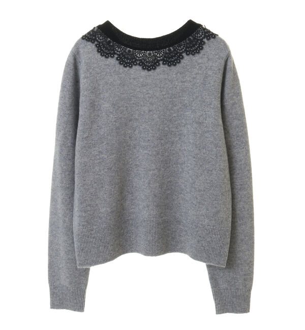 TIARA「バイカラーVネックレースニット」|ニット・セーター|