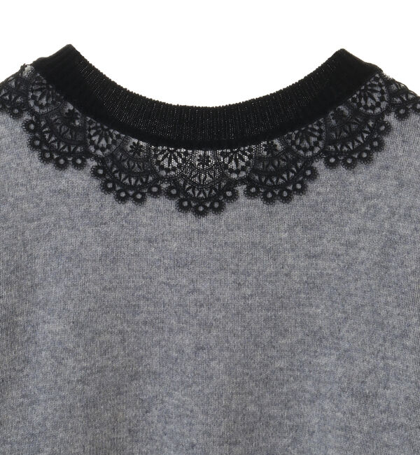 TIARA「バイカラーVネックレースニット」|ニット・セーター|