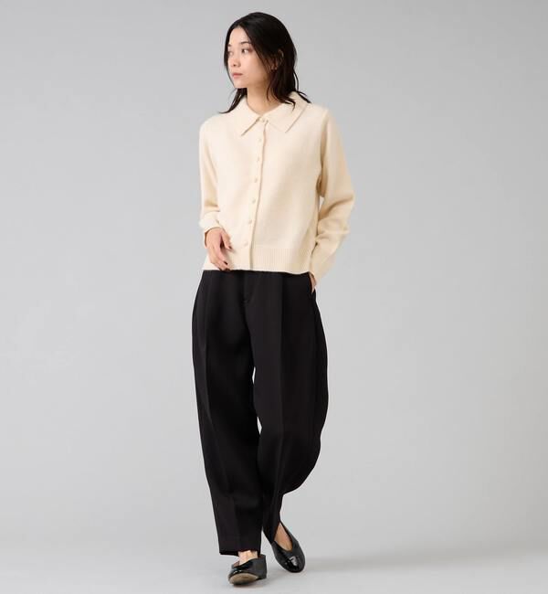 Liesse「フォックスウール襟付きクロップドカーディガン」|カーディガン|