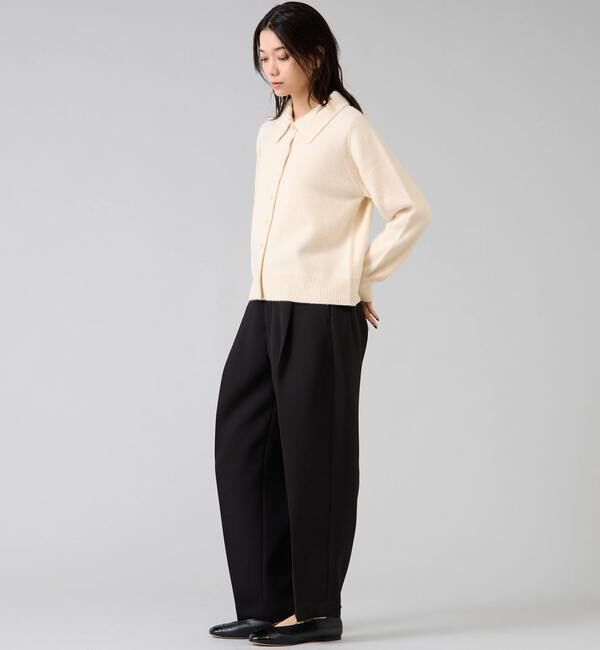 Liesse「フォックスウール襟付きクロップドカーディガン」|カーディガン|