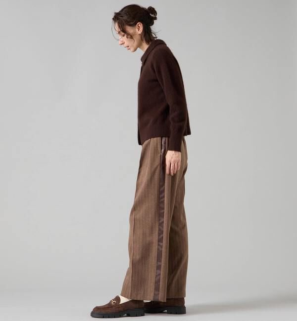 Liesse「フォックスウール襟付きクロップドカーディガン」|カーディガン|