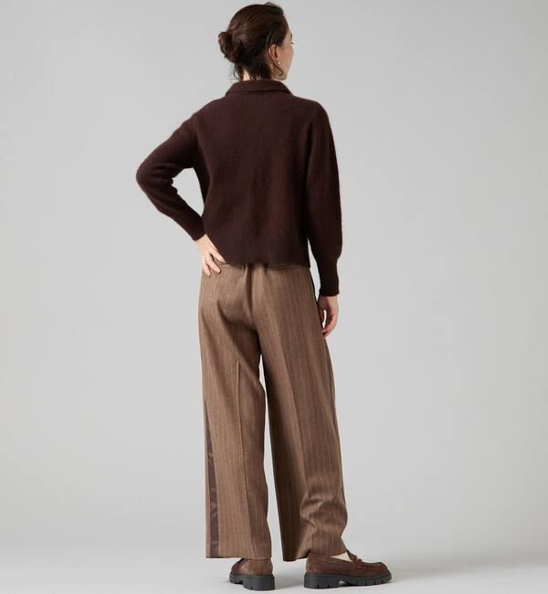 Liesse「フォックスウール襟付きクロップドカーディガン」|カーディガン|