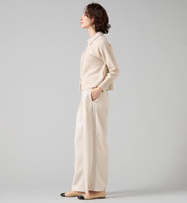 Liesse「フォックスウール襟付きクロップドカーディガン」|カーディガン|