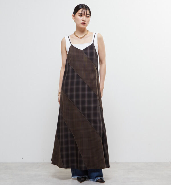 Soffitto「パターン切り替えチェックワンピース」|ワンピース|