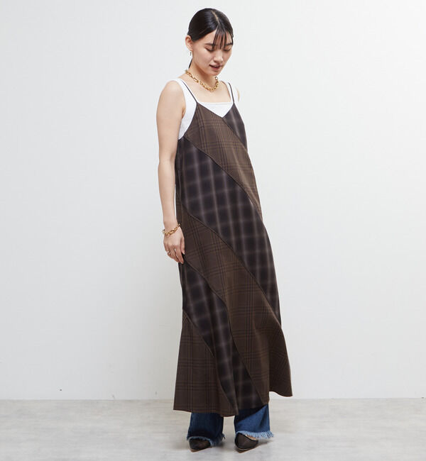 Soffitto「パターン切り替えチェックワンピース」|ワンピース|