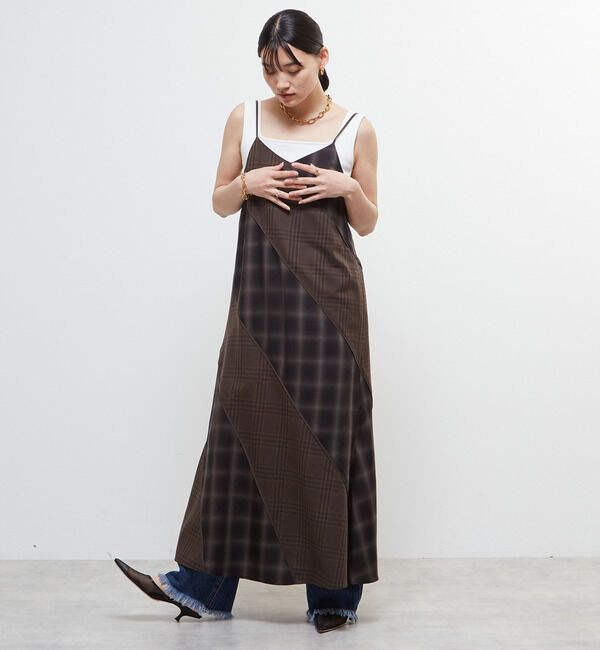 Soffitto「パターン切り替えチェックワンピース」|ワンピース|