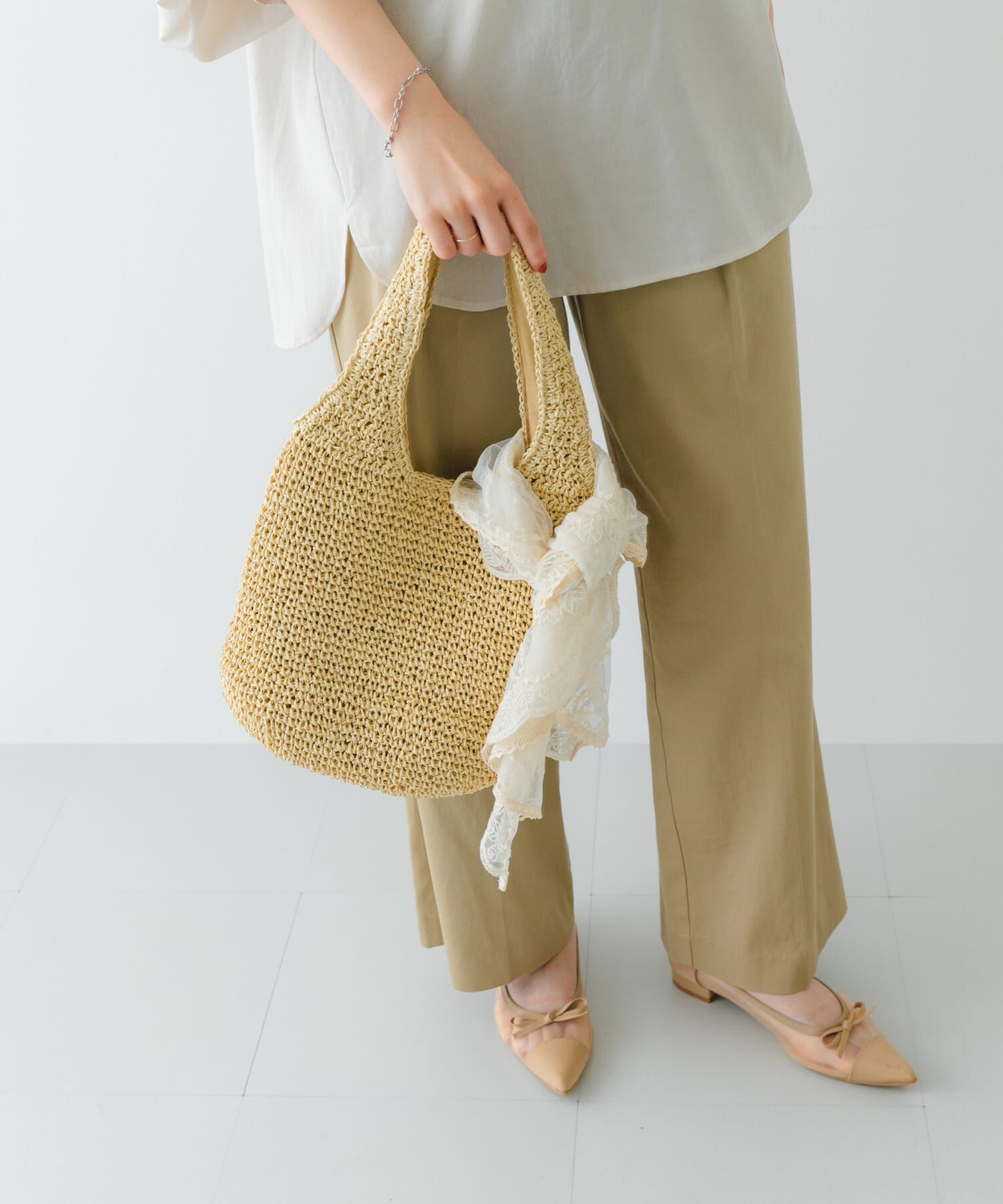 RODE SKO「コマ編みペーパートートバッグ」|トートバッグ|