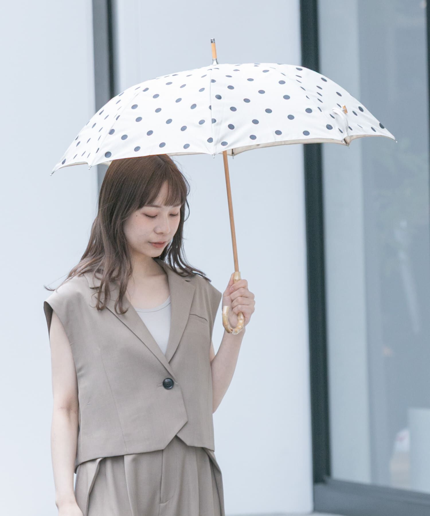SMELLY「because　ドットバンブー長傘」|傘|