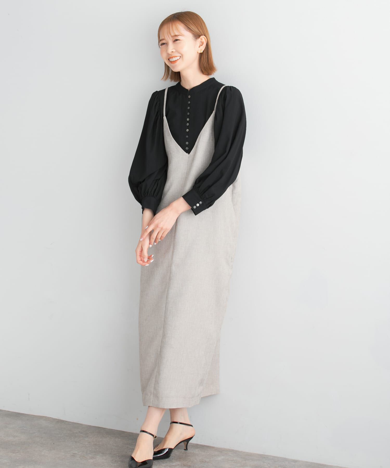 URBAN RESEARCH ROSSO「バックデザインリネンライクキャミワンピース」|ワンピース|