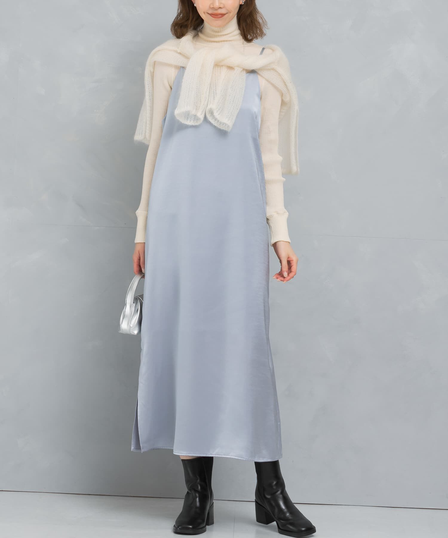 URBAN RESEARCH ROSSO「サテンキャミワンピース」|ワンピース|ブルー系その他