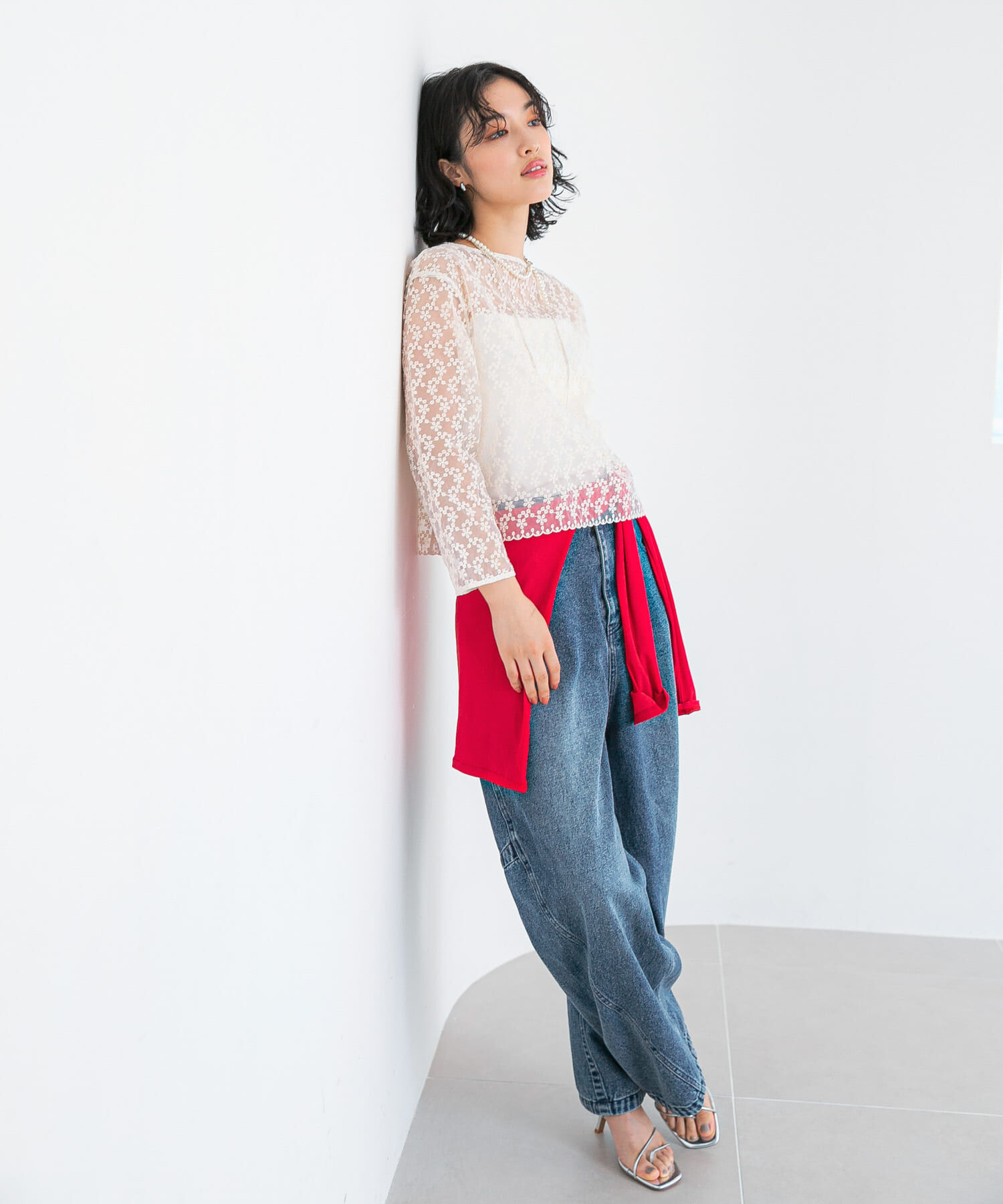 URBAN RESEARCH ROSSO「エンブロイダリーシアートップス」|シャツ・ブラウス|