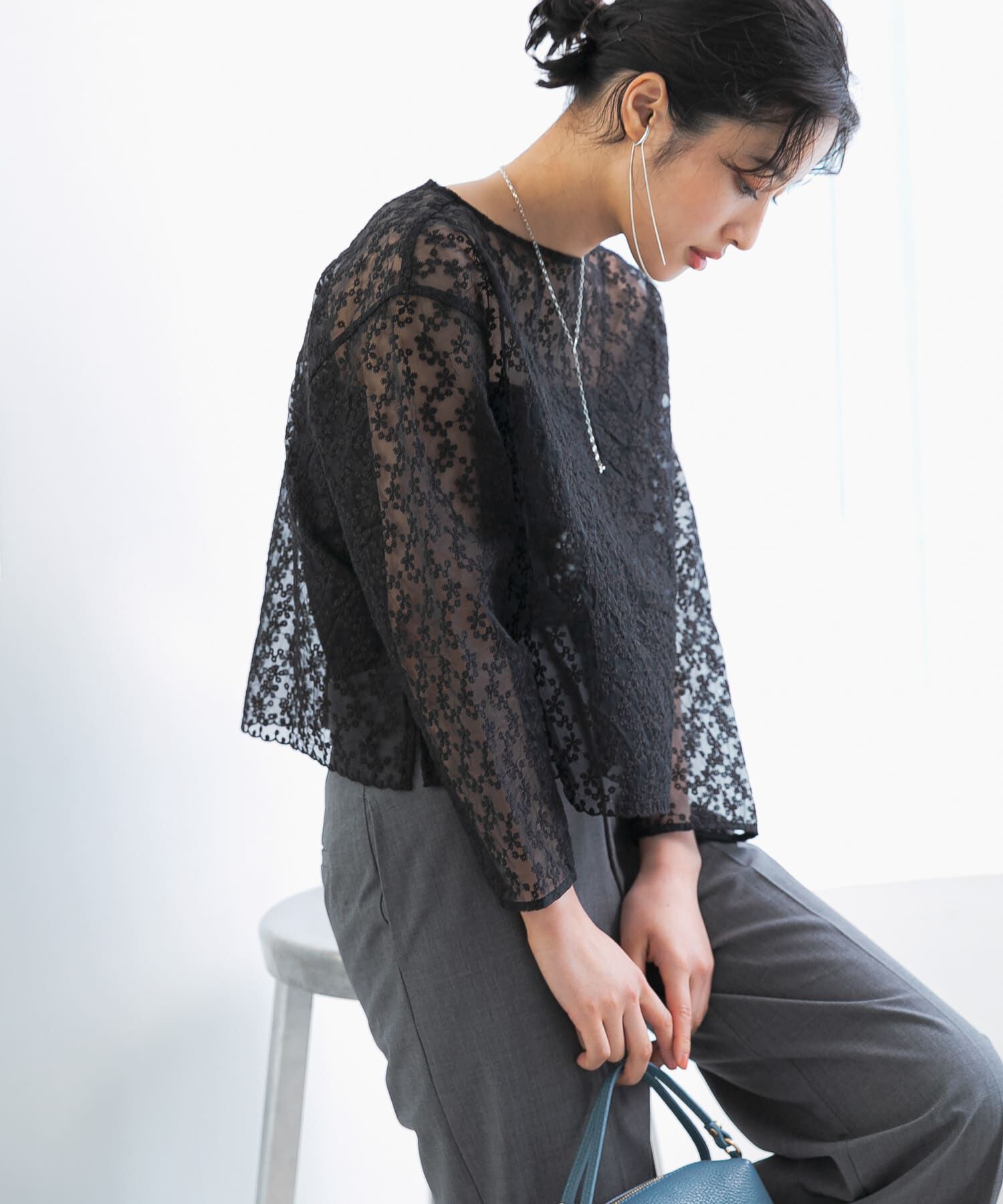 URBAN RESEARCH ROSSO「エンブロイダリーシアートップス」|シャツ・ブラウス|