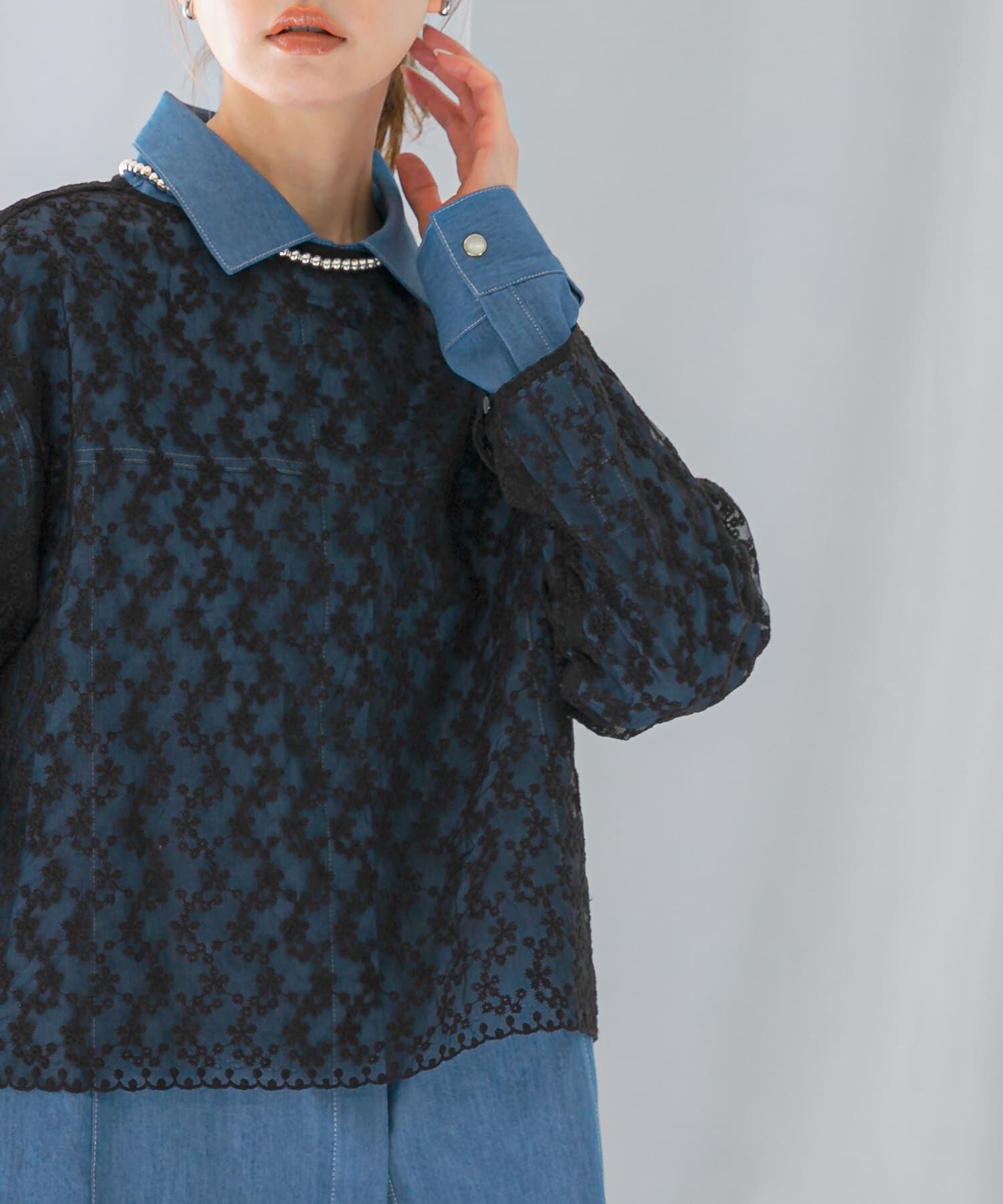 URBAN RESEARCH ROSSO「エンブロイダリーシアートップス」|シャツ・ブラウス|