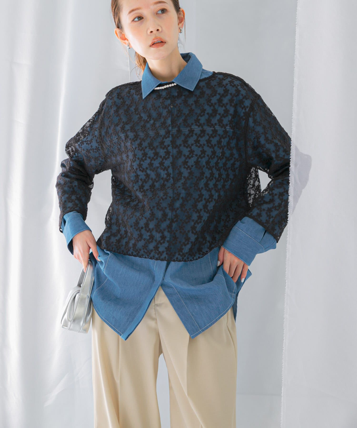 URBAN RESEARCH ROSSO「エンブロイダリーシアートップス」|シャツ・ブラウス|