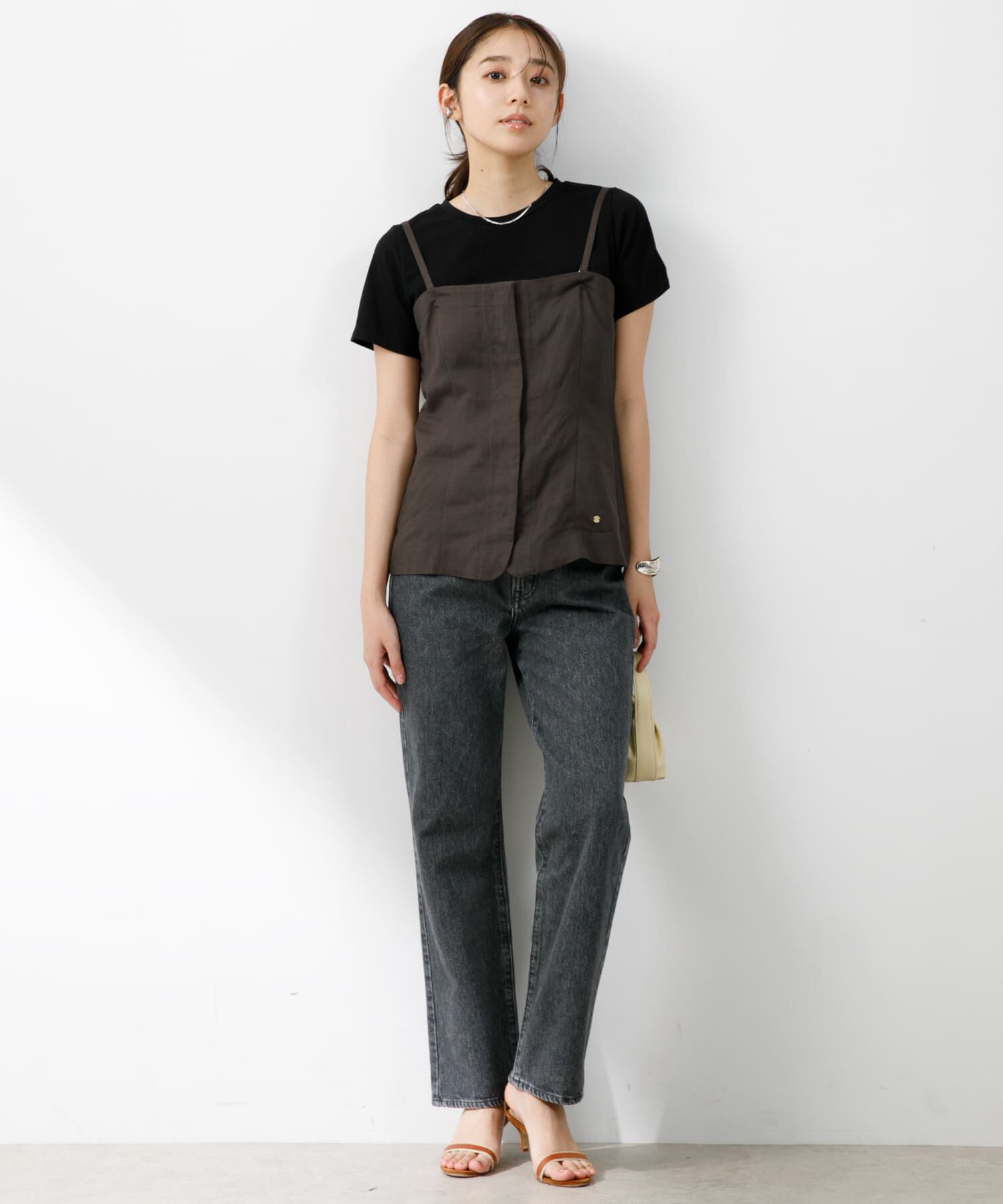 URBAN RESEARCH ROSSO「F by ROSSO　リネン混ビスチェ+半袖Tシャツ」|Tシャツ・カットソー|