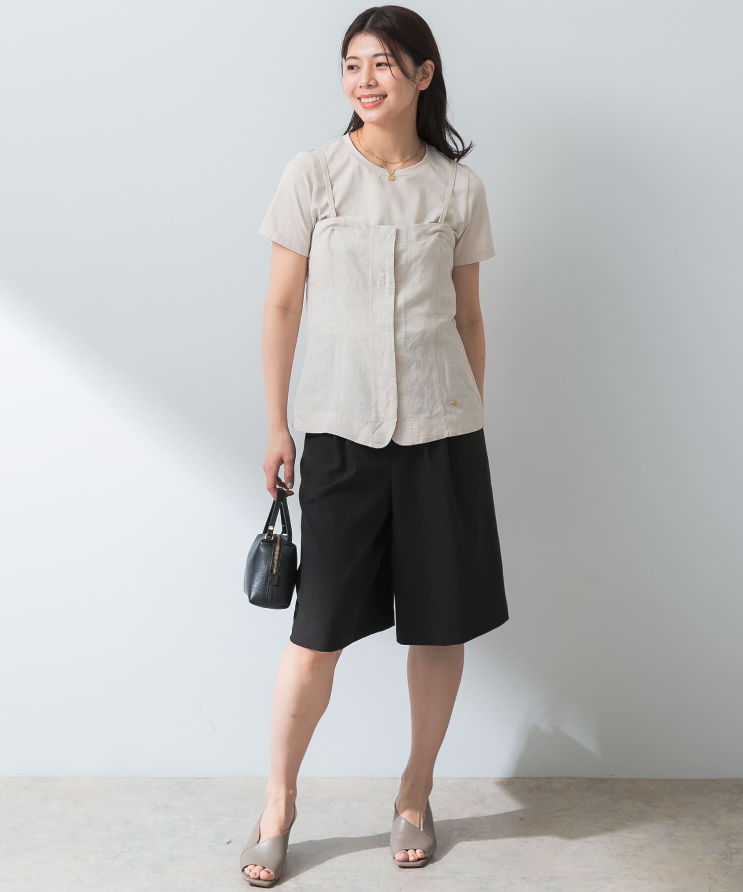 URBAN RESEARCH ROSSO「F by ROSSO　リネン混ビスチェ+半袖Tシャツ」|Tシャツ・カットソー|