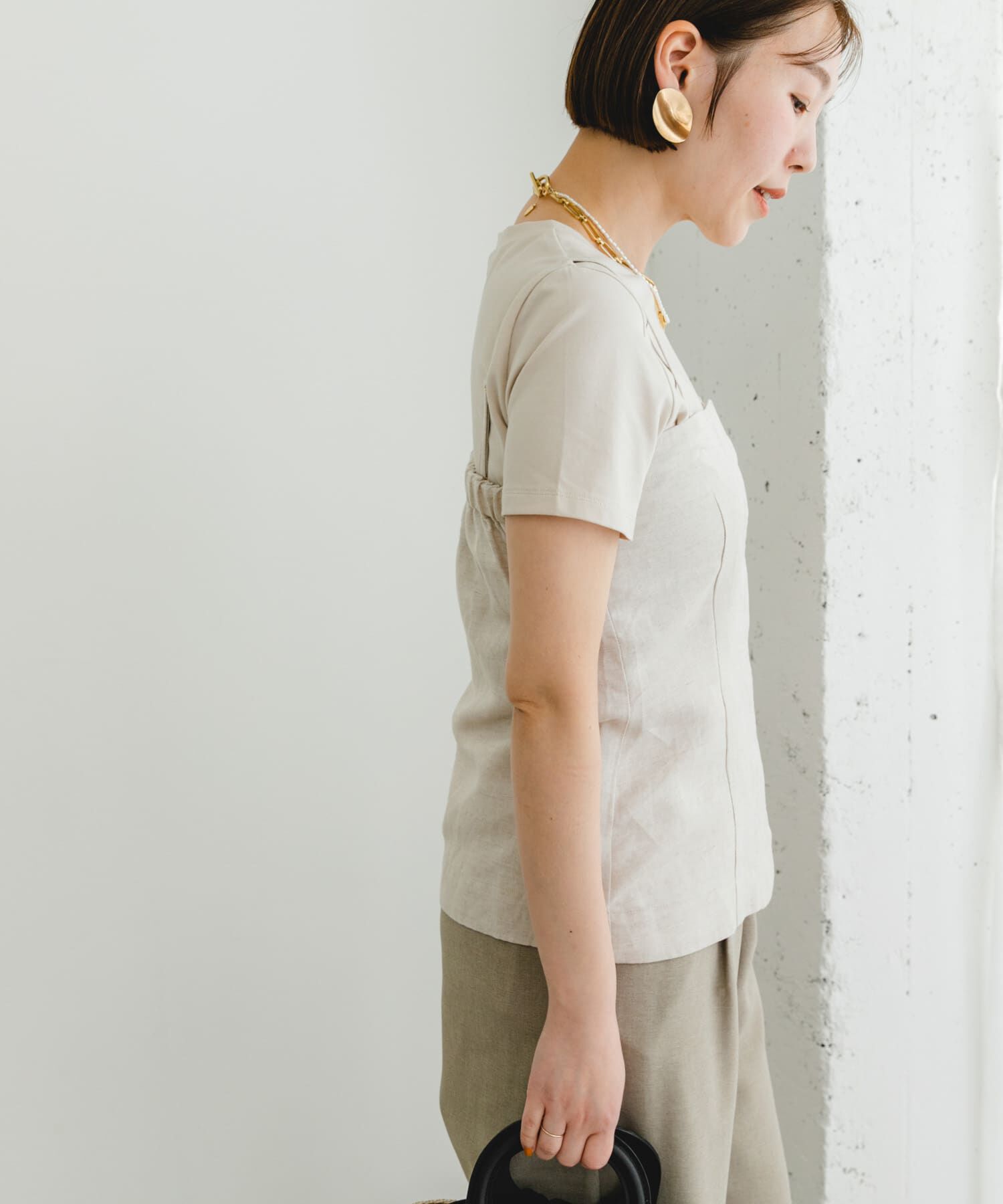 URBAN RESEARCH ROSSO「F by ROSSO　リネン混ビスチェ+半袖Tシャツ」|Tシャツ・カットソー|