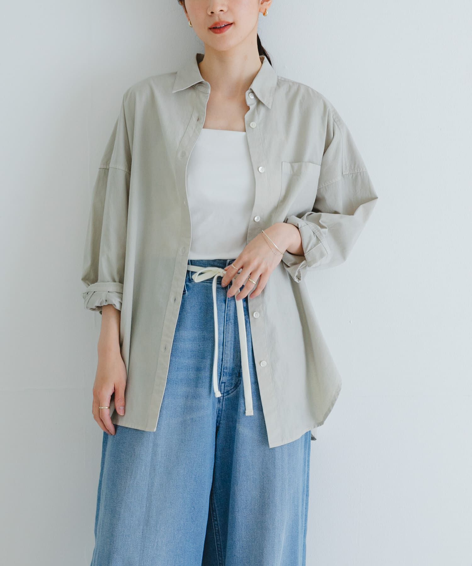 URBAN RESEARCH「new basic　ガーメントダイオーバーシャツ」|シャツ・ブラウス|グリーン系その他