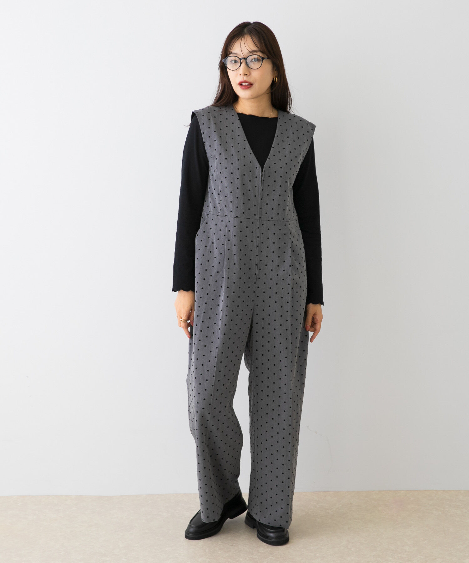 URBAN RESEARCH ROSSO「F by ROSSO　フロッキードットオールインワン」|スカート|