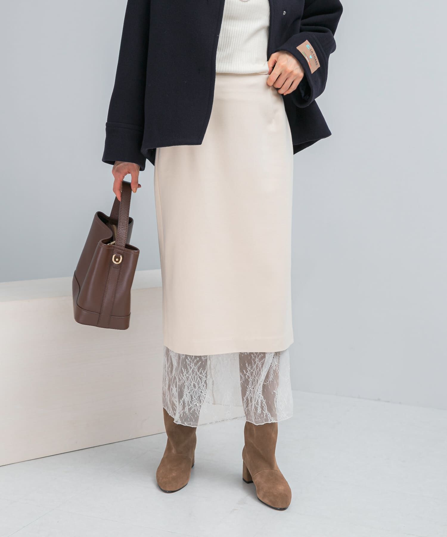 URBAN RESEARCH ROSSO「レースレイヤードミディスカート」|スカート|