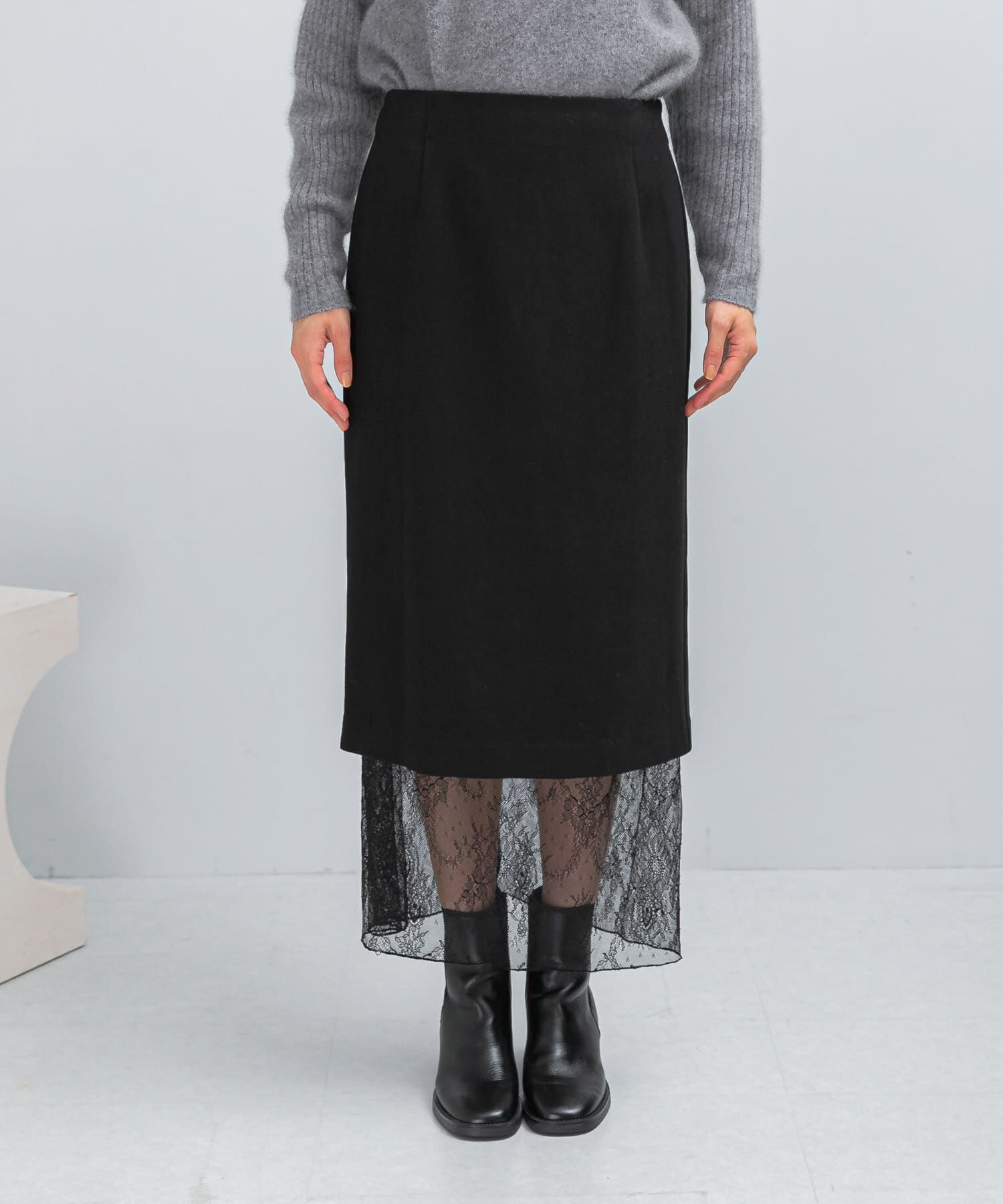 URBAN RESEARCH ROSSO「レースレイヤードミディスカート」|スカート|