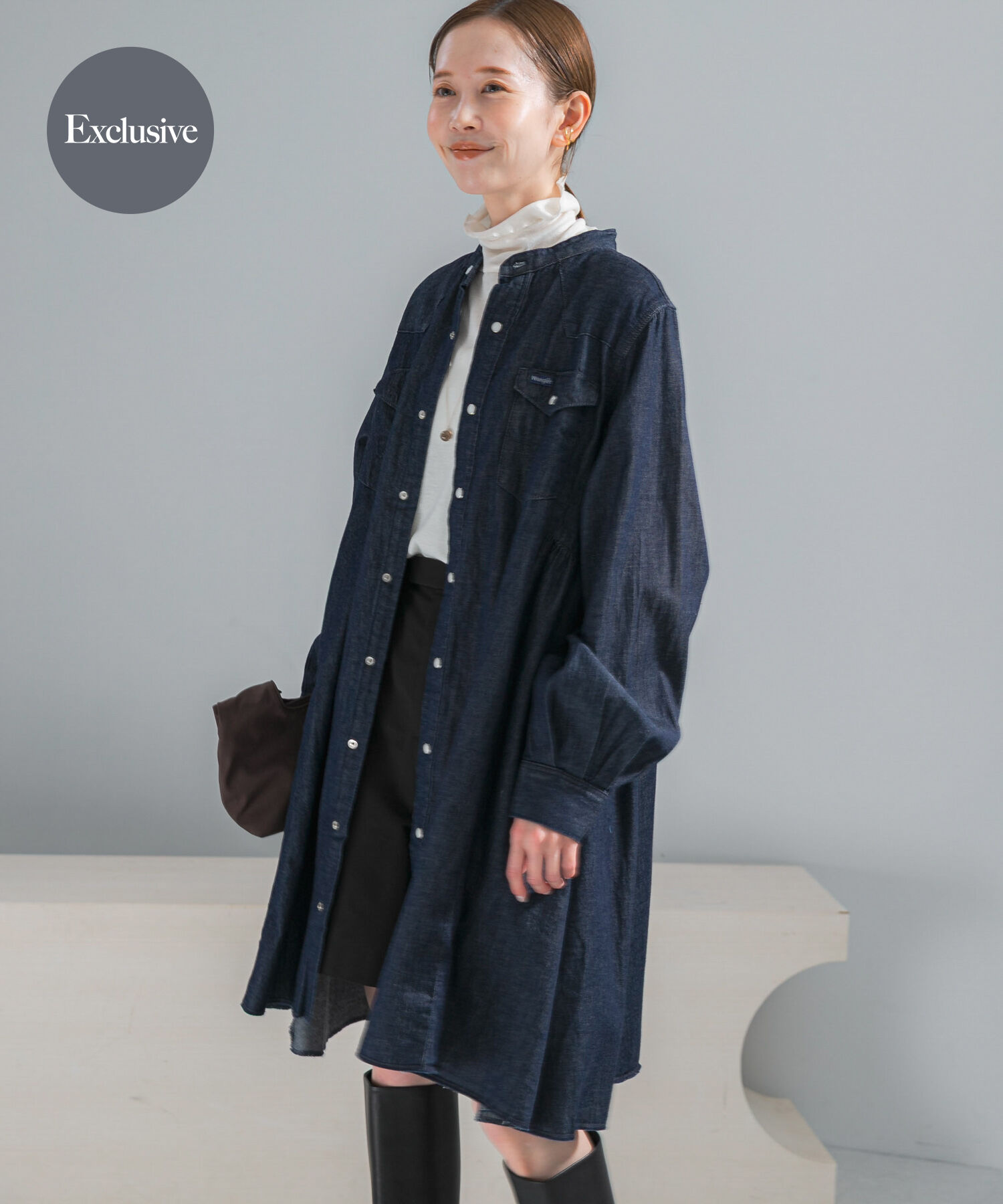 URBAN RESEARCH ROSSO「『別注』Wrangler&times;ROSSO　WESTERN MINI DRESS」|ワンピース|ブルー