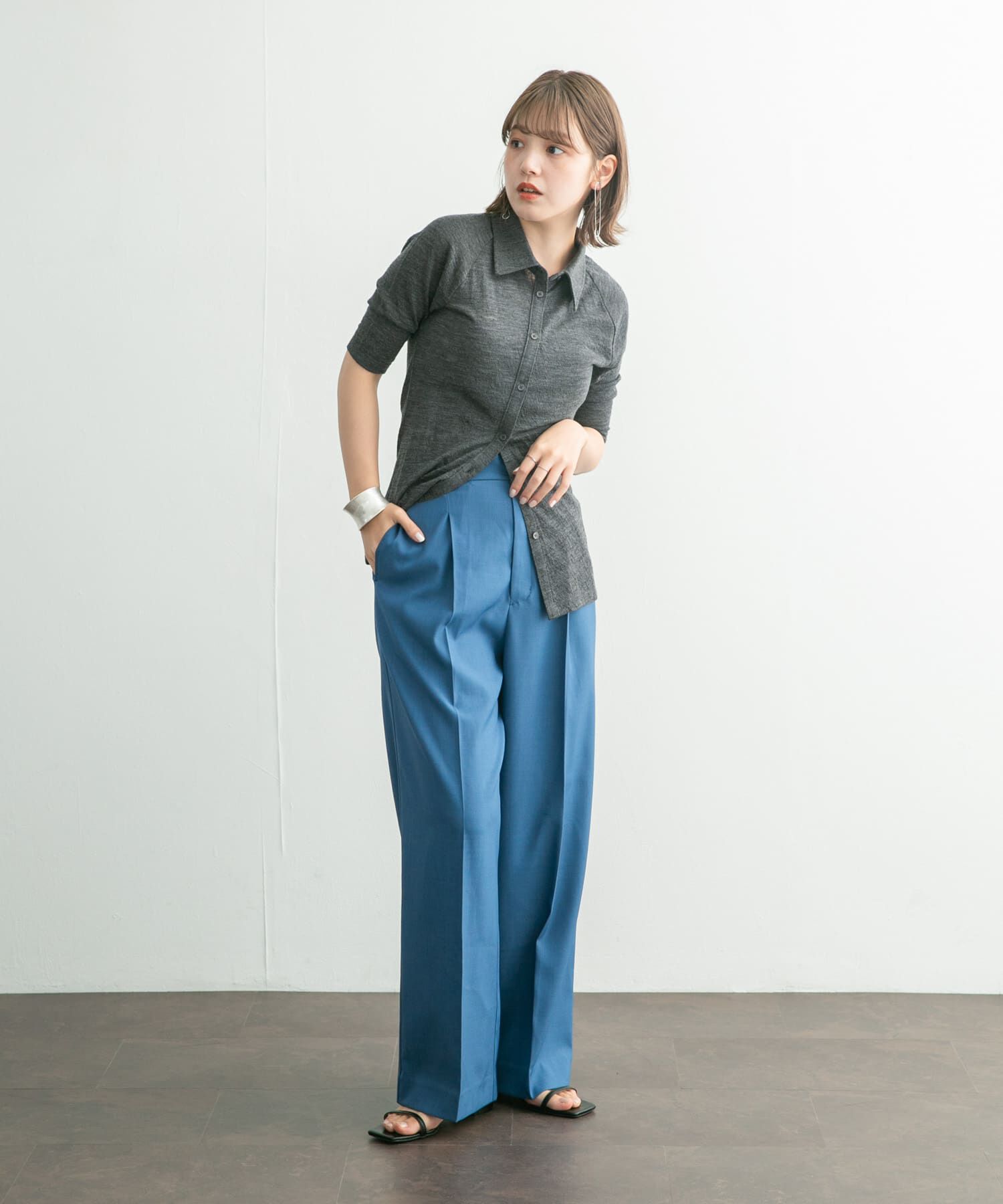  「ジャガードポロカーディガン」|カーディガン|