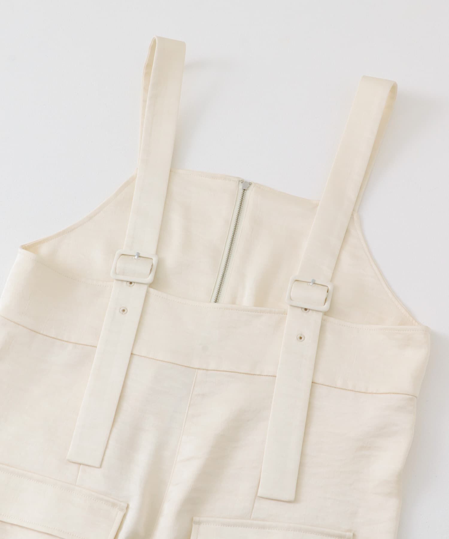  「フロントZIPサテンサロペット」|スカート|