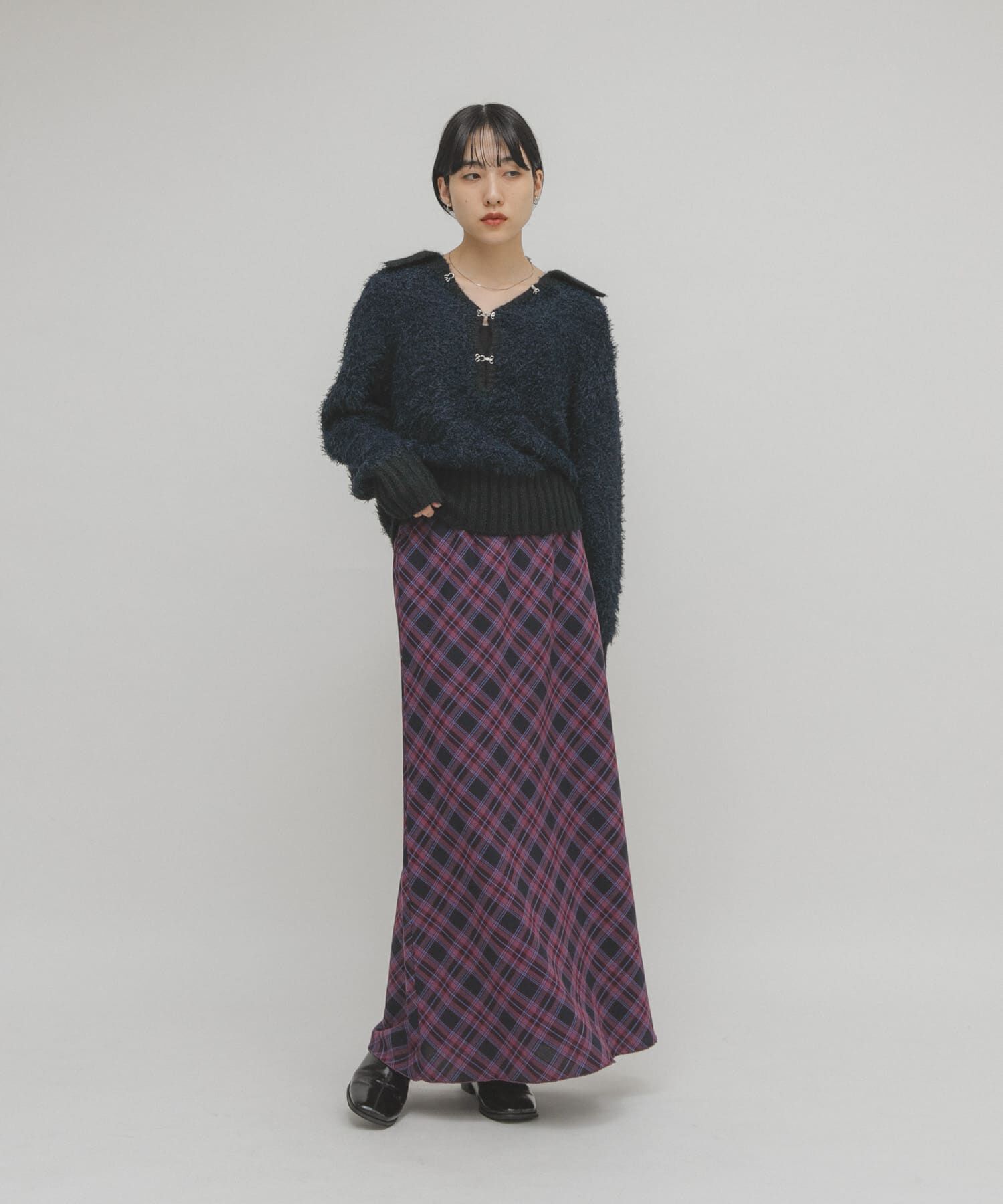  「チェックナロースカート」|スカート|