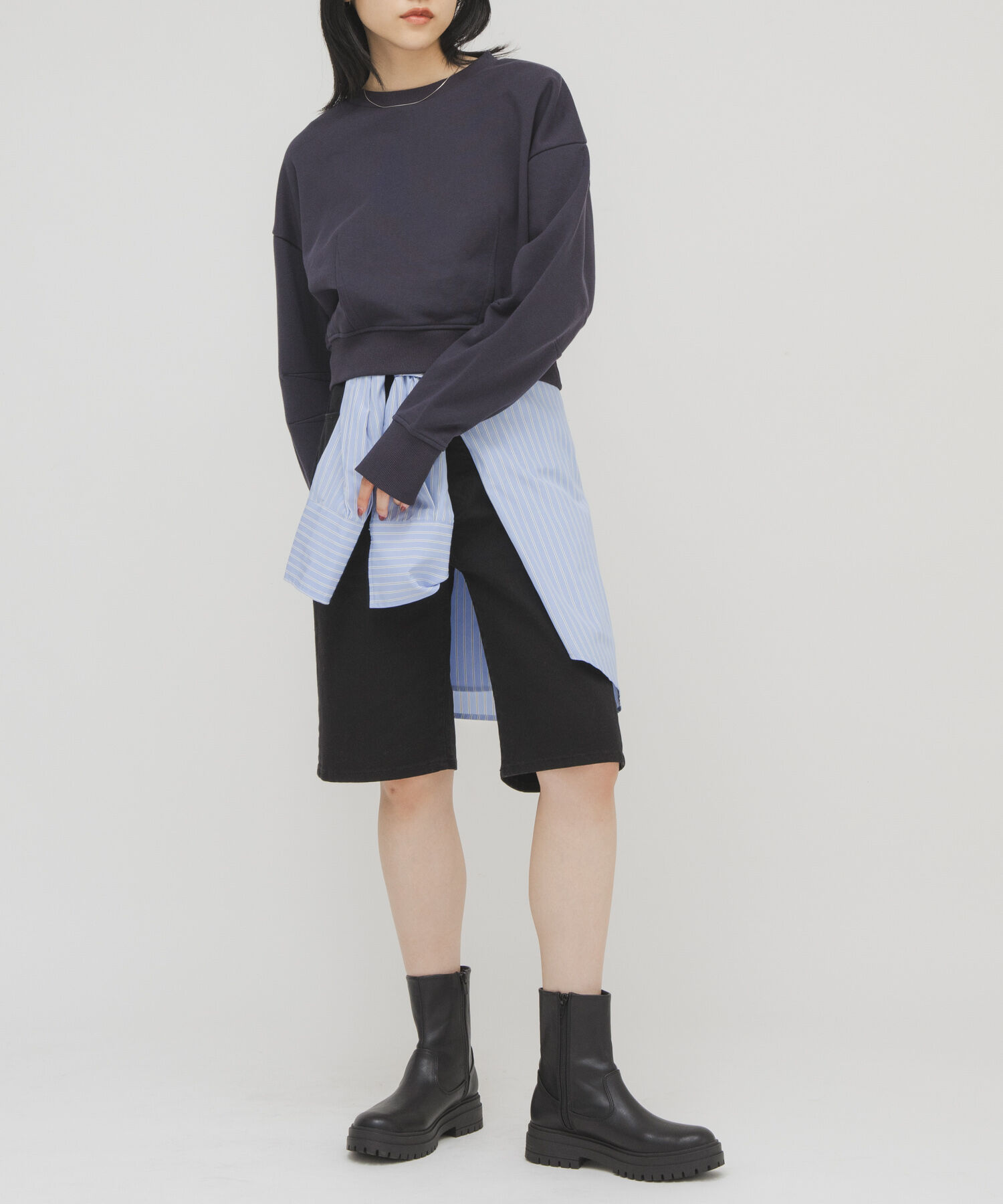  「コンパクトフォルムスウェット」|スウェット・ジャージ|ネイビー