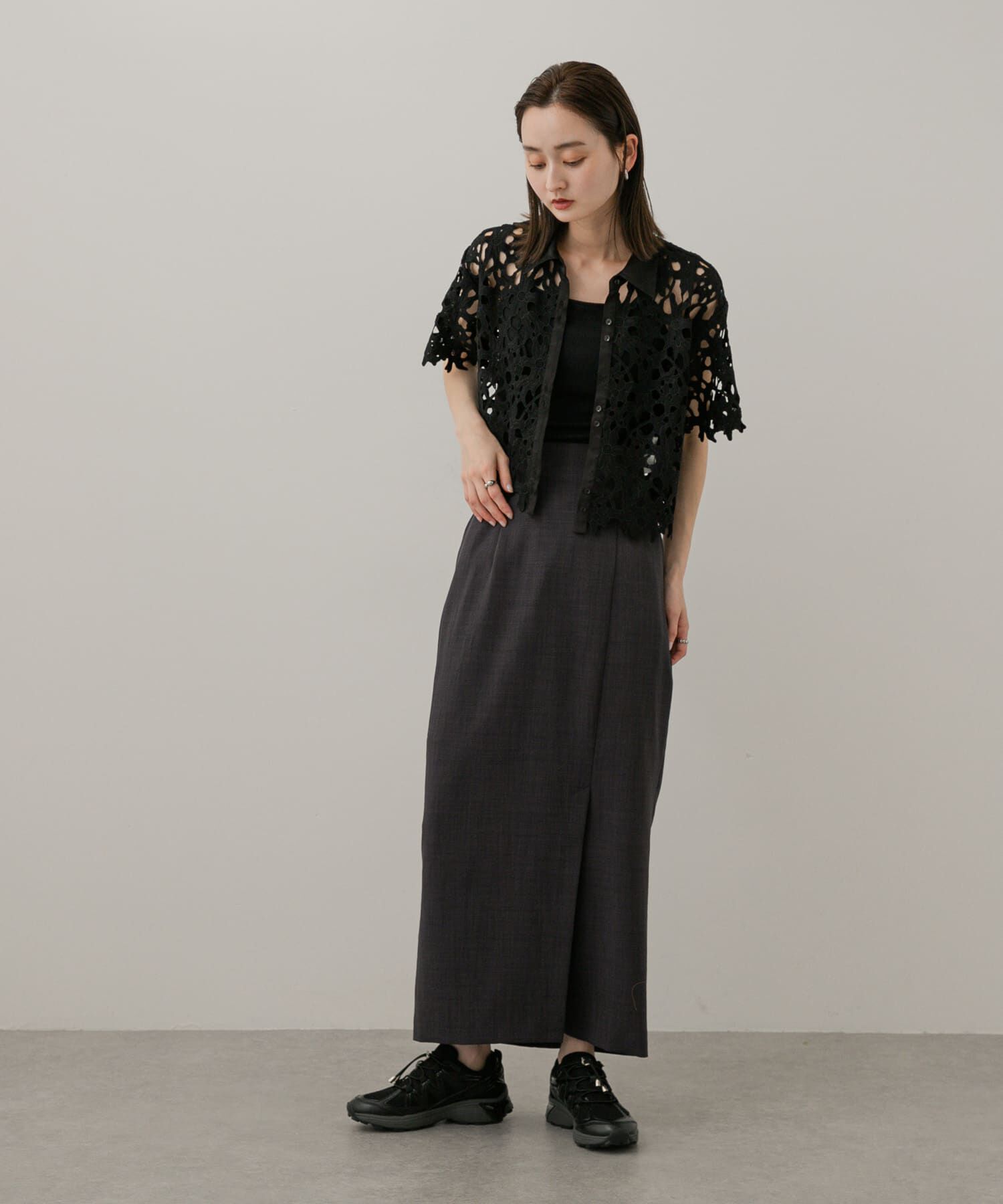 SENSE OF PLACE by URBAN RESEARCH「『UR TECH DRYLUXE』リネンライクスリットタイトスカート」|スカート|