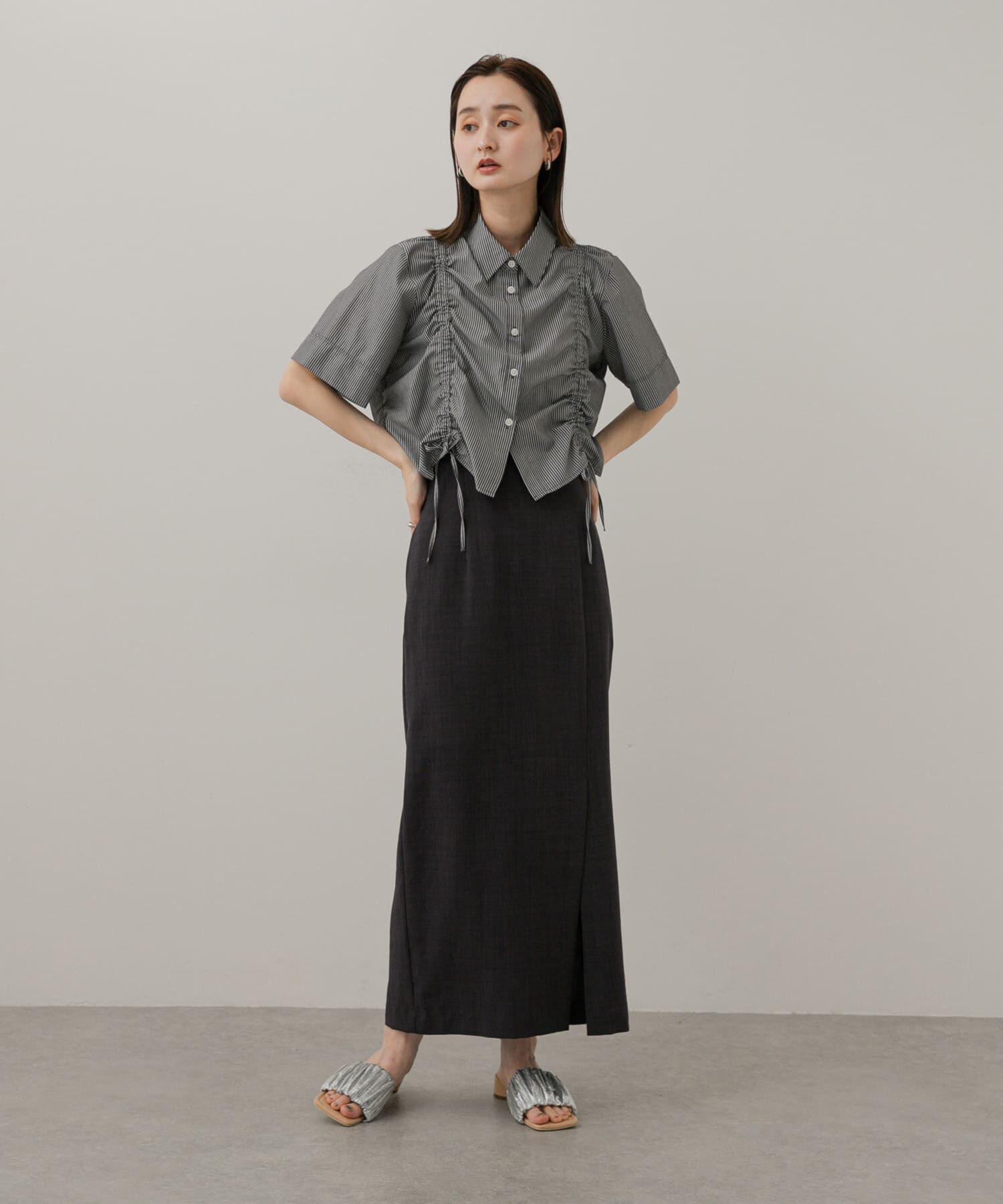 SENSE OF PLACE by URBAN RESEARCH「『UR TECH DRYLUXE』リネンライクスリットタイトスカート」|スカート|