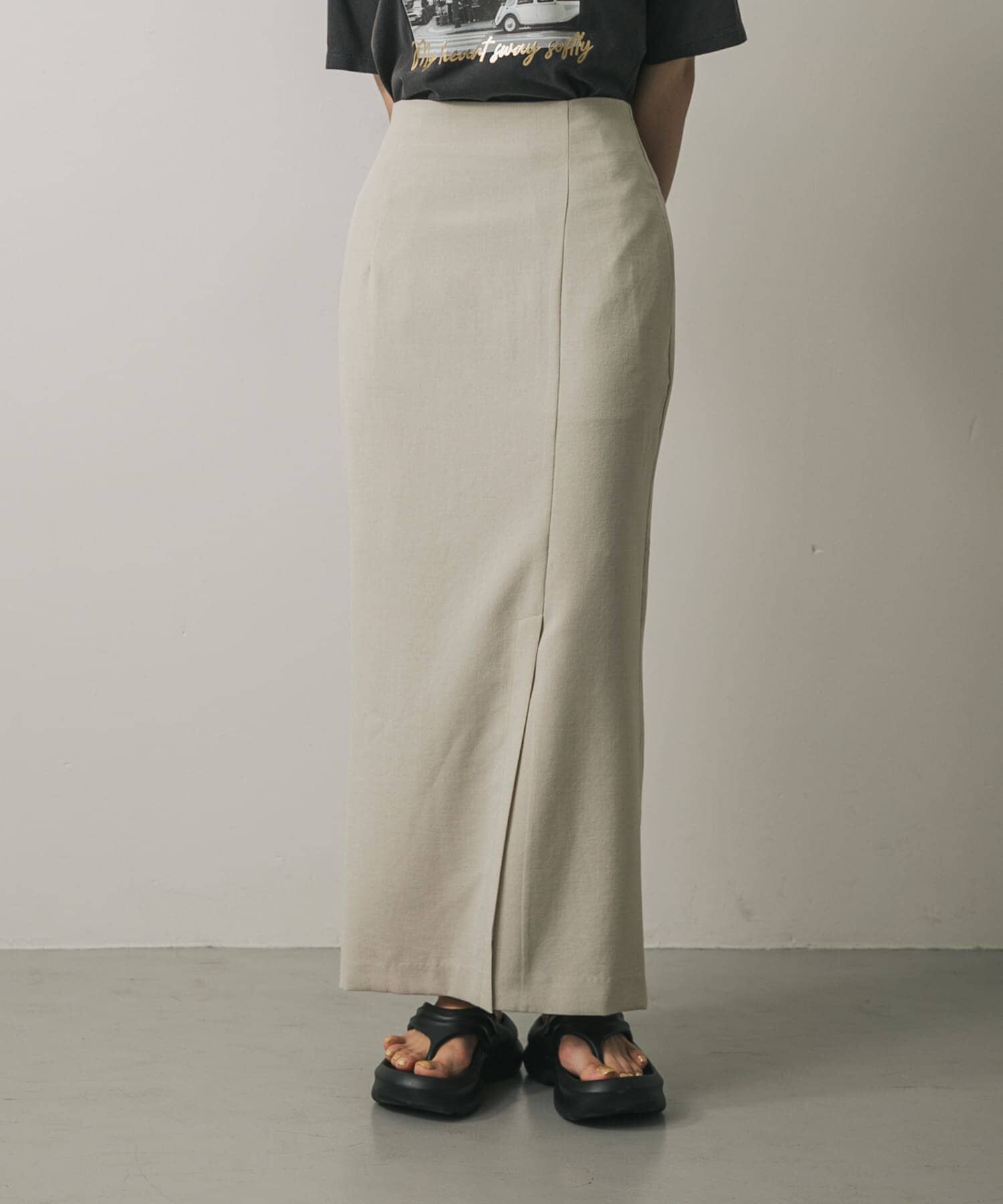 SENSE OF PLACE by URBAN RESEARCH「『UR TECH DRYLUXE』リネンライクスリットタイトスカート」|スカート|