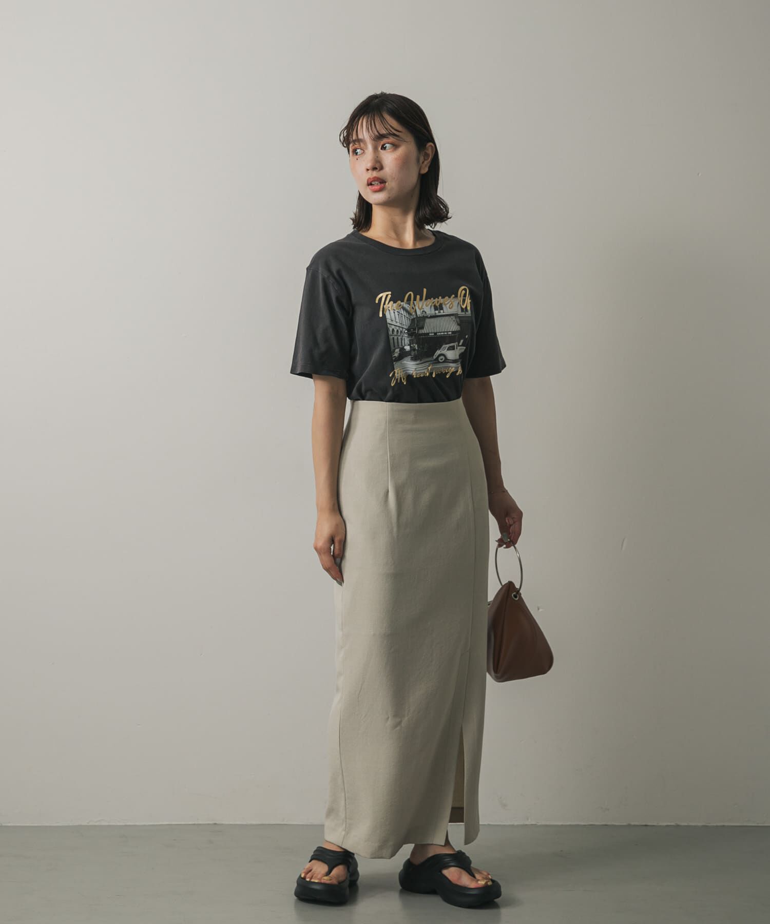 SENSE OF PLACE by URBAN RESEARCH「『UR TECH DRYLUXE』リネンライクスリットタイトスカート」|スカート|