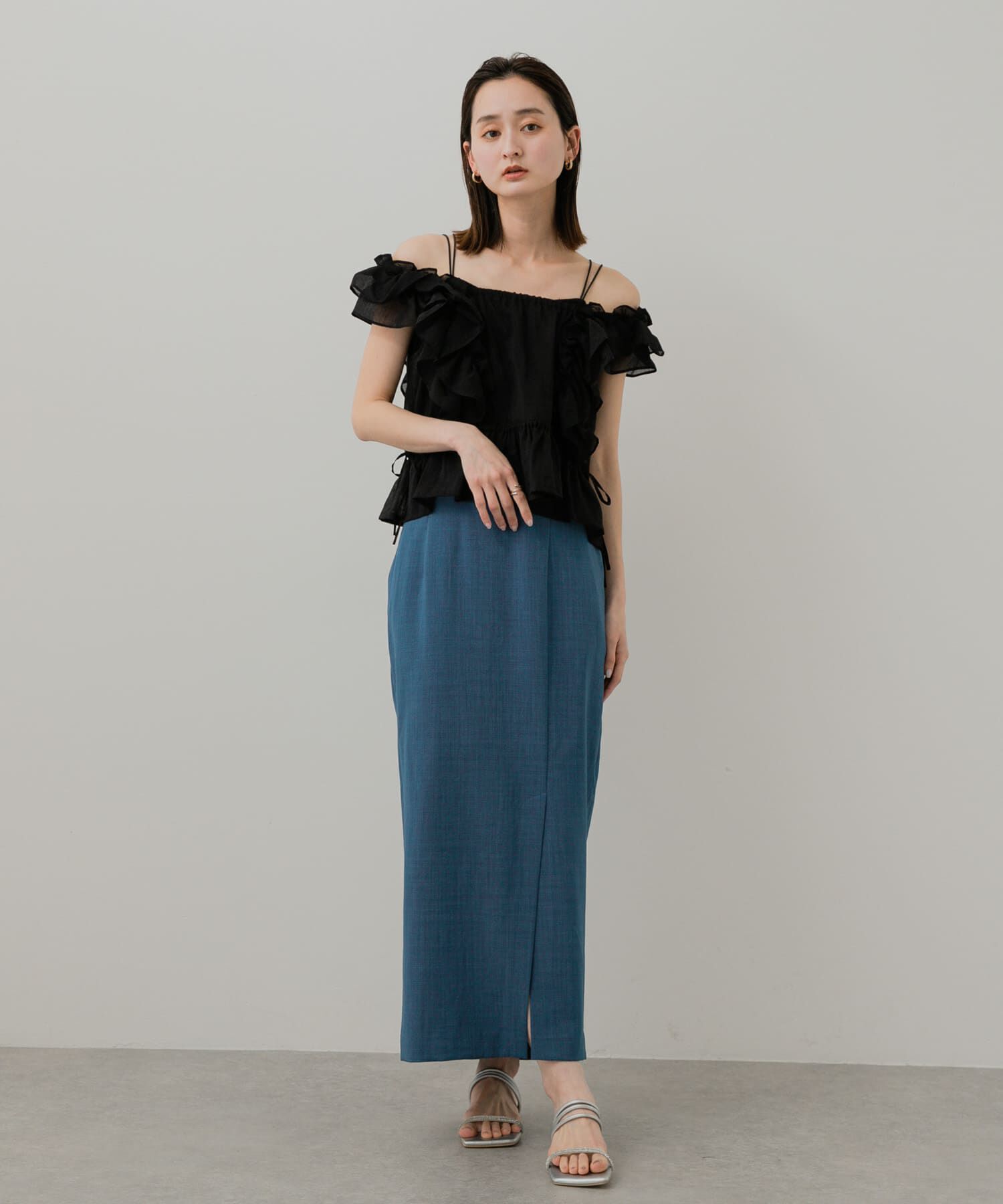 SENSE OF PLACE by URBAN RESEARCH「『UR TECH DRYLUXE』リネンライクスリットタイトスカート」|スカート|